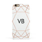 Personalised White Rose Gold Initials Geometric Apple iPhone 6 3D Snap Case