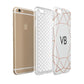 Personalised White Rose Gold Initials Geometric Apple iPhone 6 3D Tough Case Expanded view