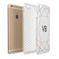 Personalised White Rose Gold Initials Geometric Apple iPhone 6 Plus 3D Tough Case Expand Detail Image