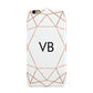 Personalised White Rose Gold Initials Geometric Apple iPhone 6 Plus 3D Tough Case