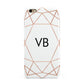 Personalised White Rose Gold Initials Geometric Apple iPhone 6 Plus 3D Tough Case