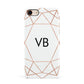 Personalised White Rose Gold Initials Geometric Apple iPhone 7 8 3D Snap Case