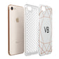 Personalised White Rose Gold Initials Geometric Apple iPhone 7 8 3D Tough Case Expanded View