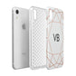 Personalised White Rose Gold Initials Geometric Apple iPhone XR White 3D Tough Case Expanded view