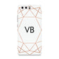 Personalised White Rose Gold Initials Geometric Huawei P10 Phone Case