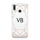 Personalised White Rose Gold Initials Geometric Huawei Y9 2019