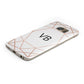 Personalised White Rose Gold Initials Geometric Protective Samsung Galaxy Case Angled Image