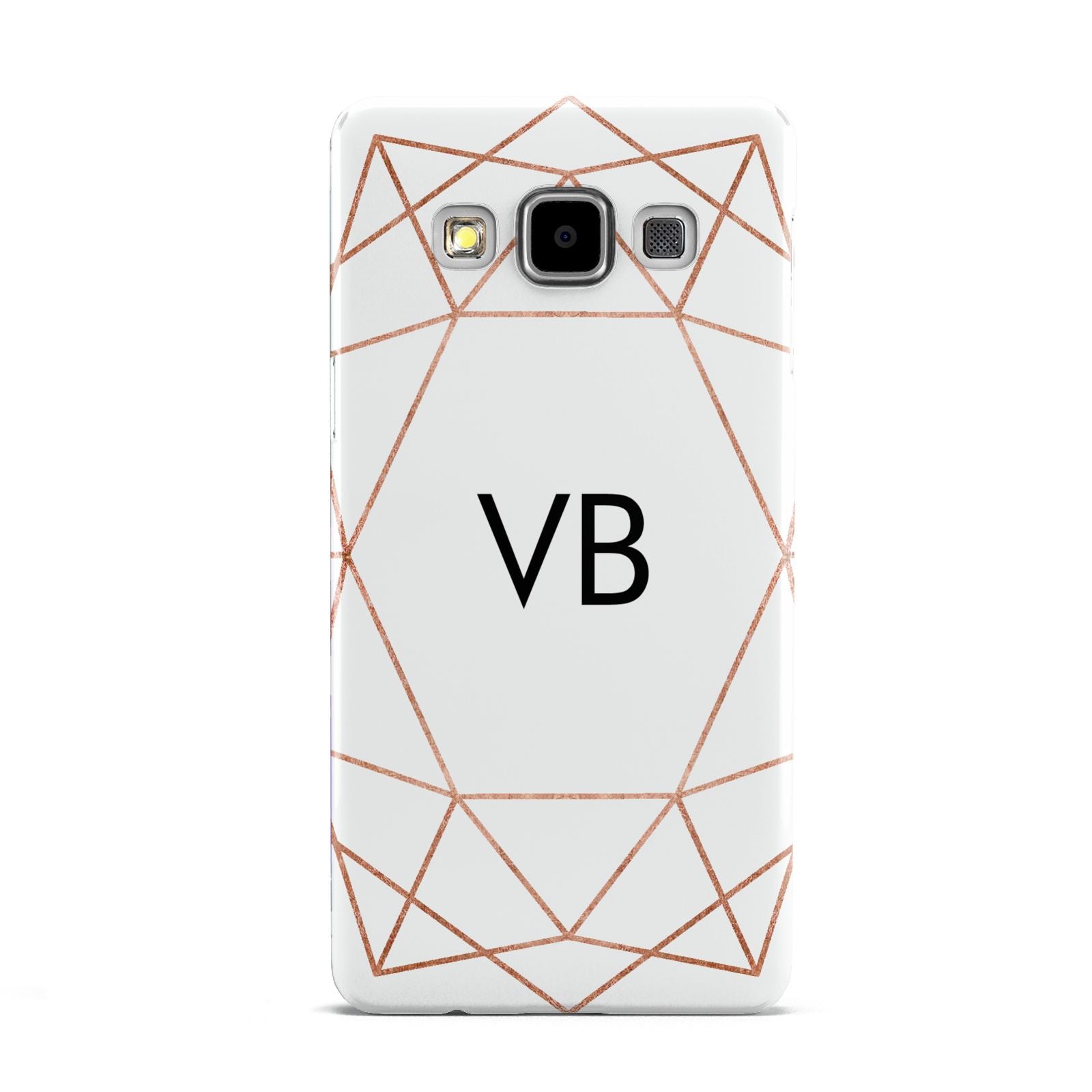 Personalised White Rose Gold Initials Geometric Samsung Galaxy A5 Case
