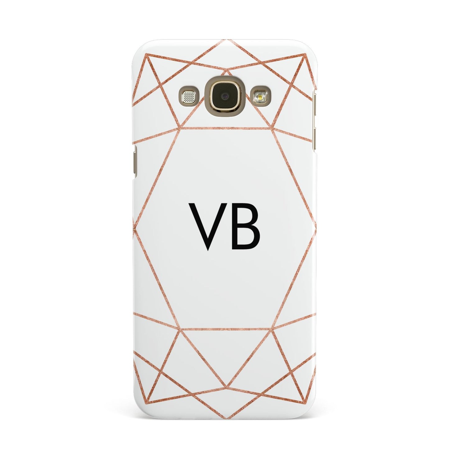 Personalised White Rose Gold Initials Geometric Samsung Galaxy A8 Case