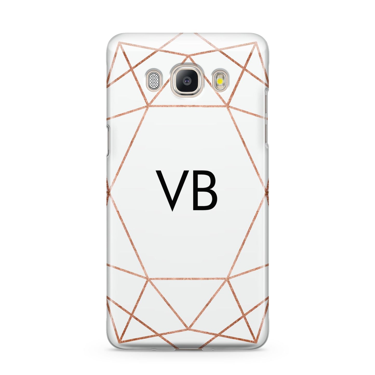 Personalised White Rose Gold Initials Geometric Samsung Galaxy J5 2016 Case