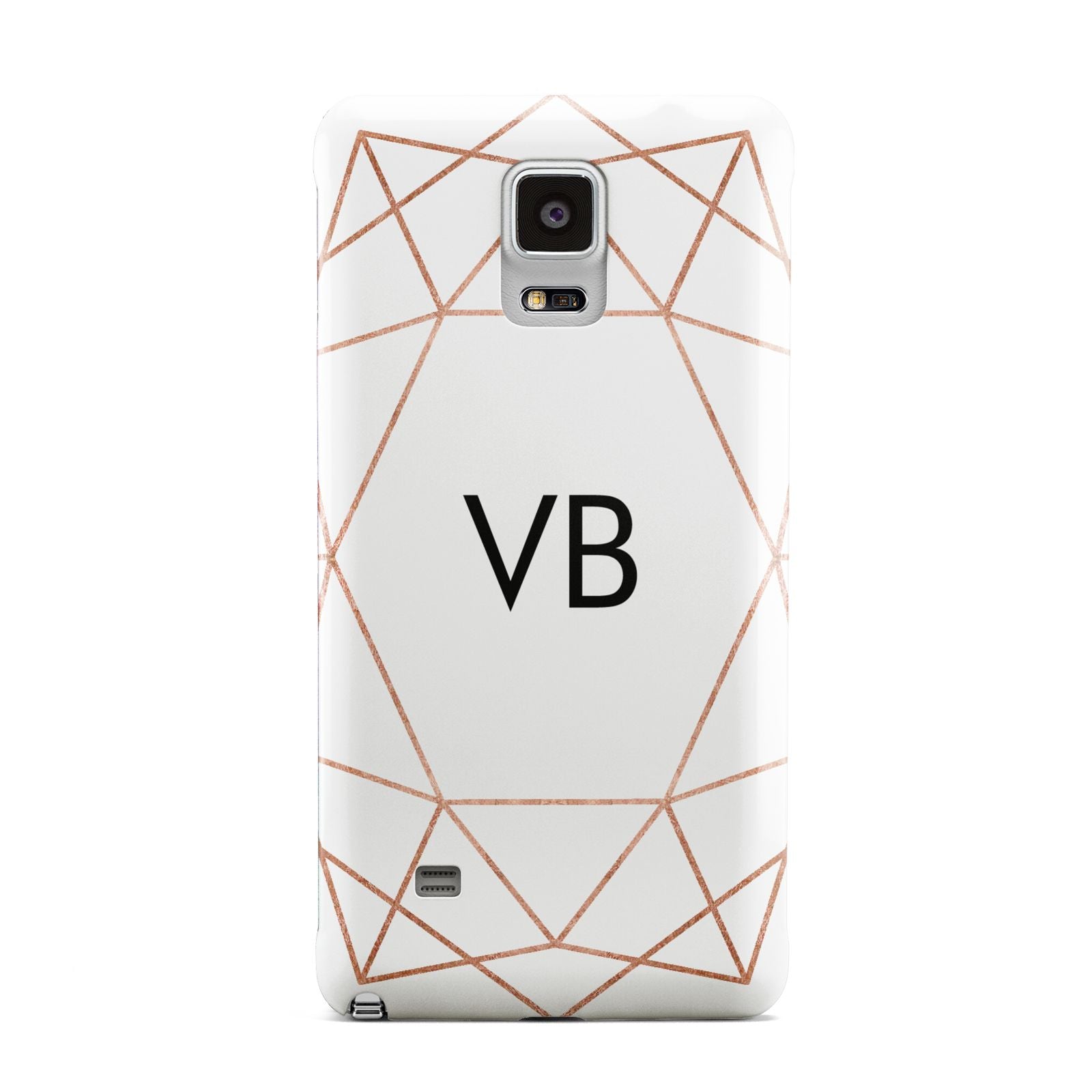 Personalised White Rose Gold Initials Geometric Samsung Galaxy Note 4 Case