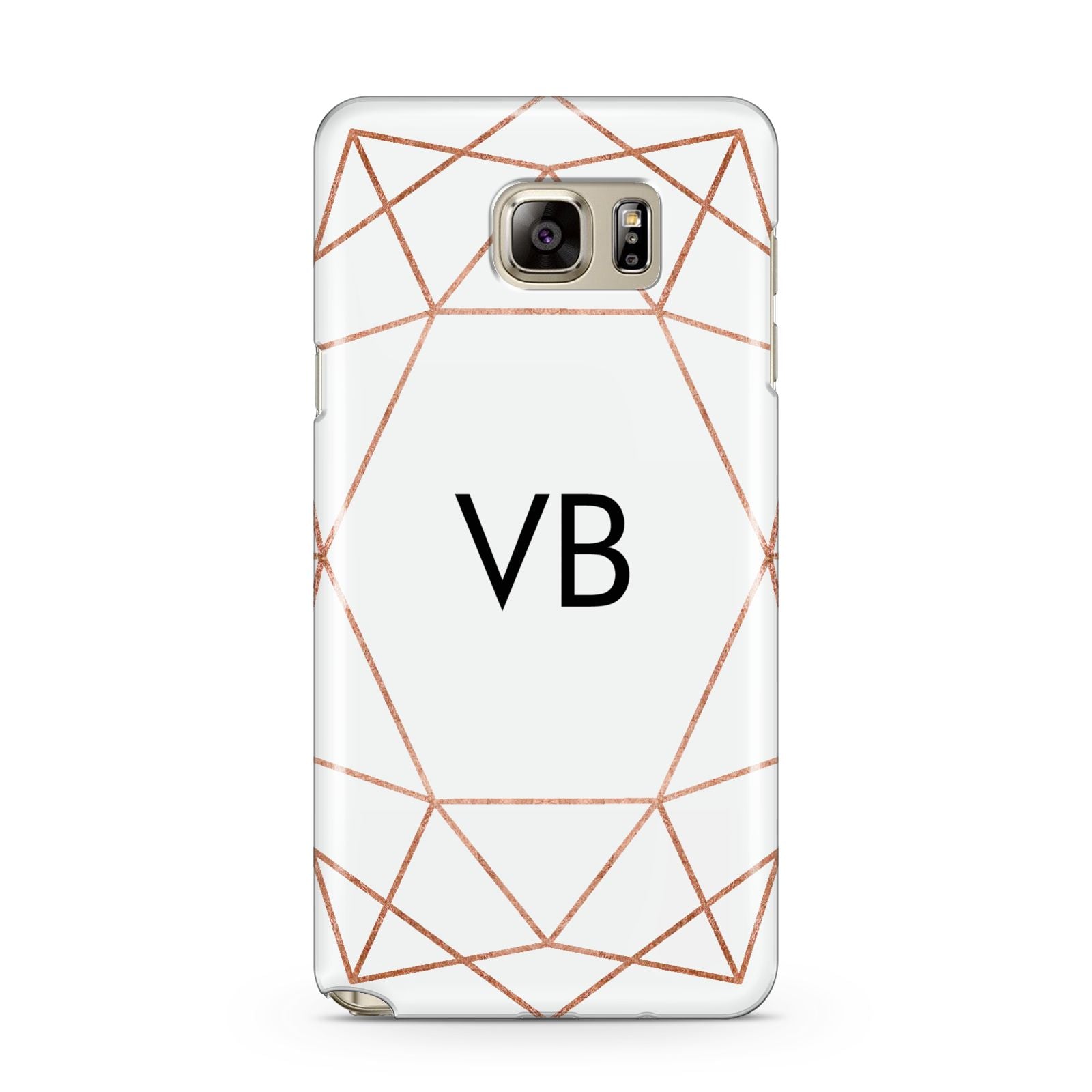 Personalised White Rose Gold Initials Geometric Samsung Galaxy Note 5 Case