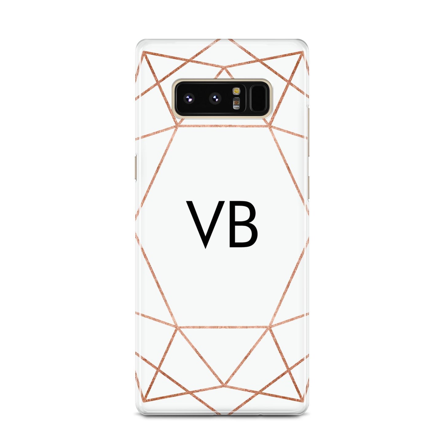 Personalised White Rose Gold Initials Geometric Samsung Galaxy Note 8 Case
