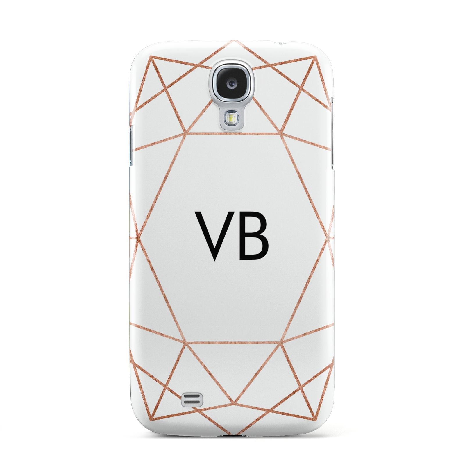 Personalised White Rose Gold Initials Geometric Samsung Galaxy S4 Case