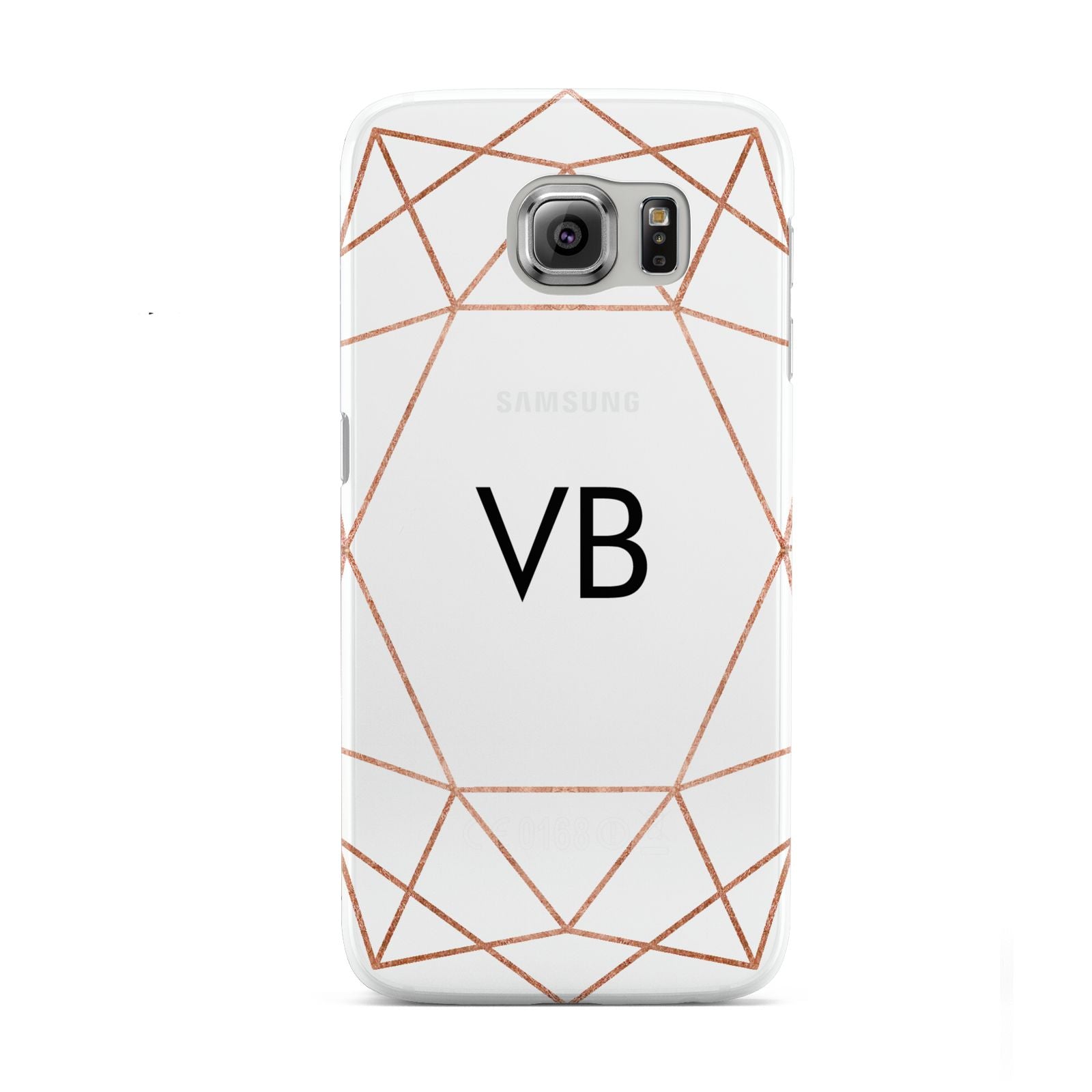 Personalised White Rose Gold Initials Geometric Samsung Galaxy S6 Case