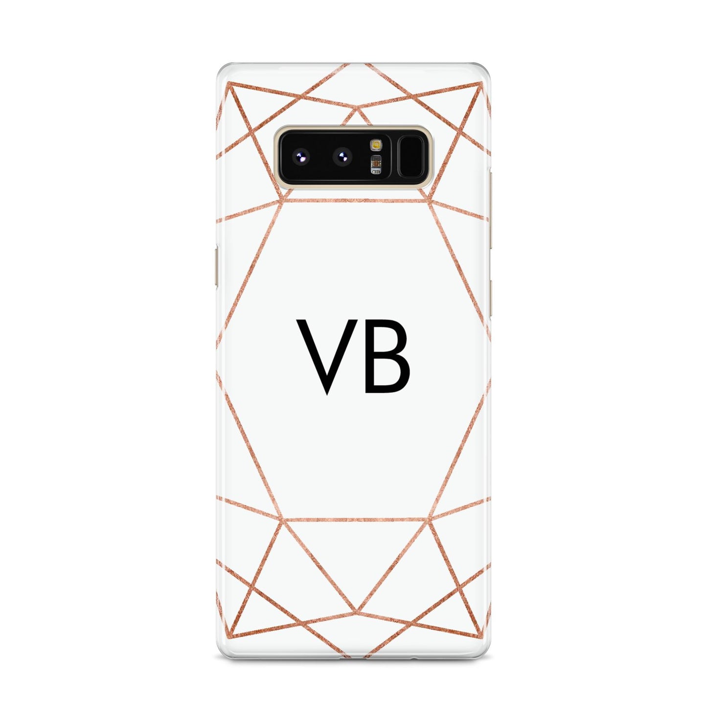 Personalised White Rose Gold Initials Geometric Samsung Galaxy S8 Case