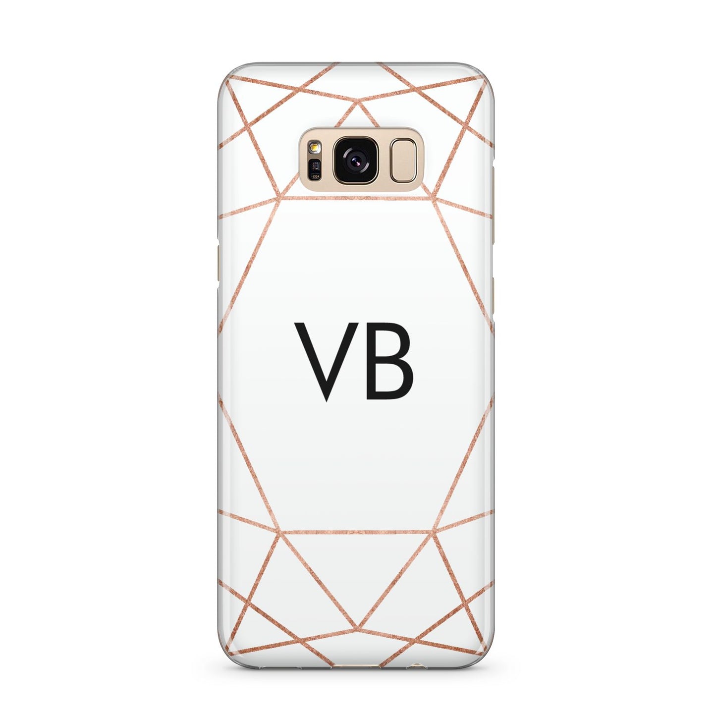 Personalised White Rose Gold Initials Geometric Samsung Galaxy S8 Plus Case