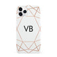 Personalised White Rose Gold Initials Geometric iPhone 11 Pro 3D Snap Case
