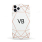 Personalised White Rose Gold Initials Geometric iPhone 11 Pro 3D Tough Case