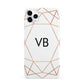 Personalised White Rose Gold Initials Geometric iPhone 11 Pro Max 3D Snap Case