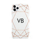 Personalised White Rose Gold Initials Geometric iPhone 11 Pro Max 3D Tough Case