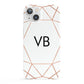 Personalised White Rose Gold Initials Geometric iPhone 13 Full Wrap 3D Snap Case