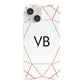 Personalised White Rose Gold Initials Geometric iPhone 13 Mini Full Wrap 3D Snap Case