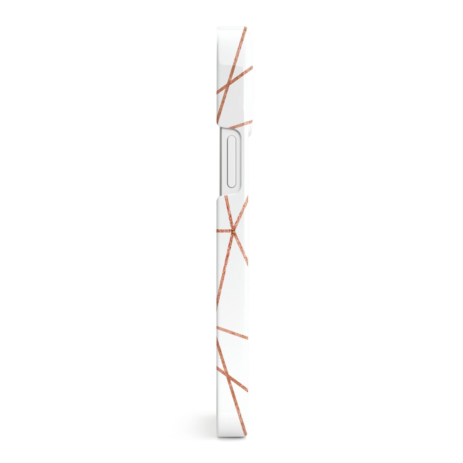 Personalised White Rose Gold Initials Geometric iPhone 13 Mini Side Image 3D Snap Case