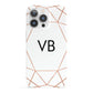 Personalised White Rose Gold Initials Geometric iPhone 13 Pro Full Wrap 3D Snap Case
