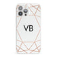 Personalised White Rose Gold Initials Geometric iPhone 13 Pro Max Clear Bumper Case
