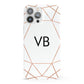 Personalised White Rose Gold Initials Geometric iPhone 13 Pro Max Full Wrap 3D Snap Case