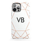 Personalised White Rose Gold Initials Geometric iPhone 13 Pro Max Full Wrap 3D Tough Case