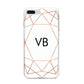 Personalised White Rose Gold Initials Geometric iPhone 8 Plus Bumper Case on Silver iPhone