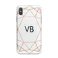 Personalised White Rose Gold Initials Geometric iPhone X Bumper Case on Silver iPhone Alternative Image 1