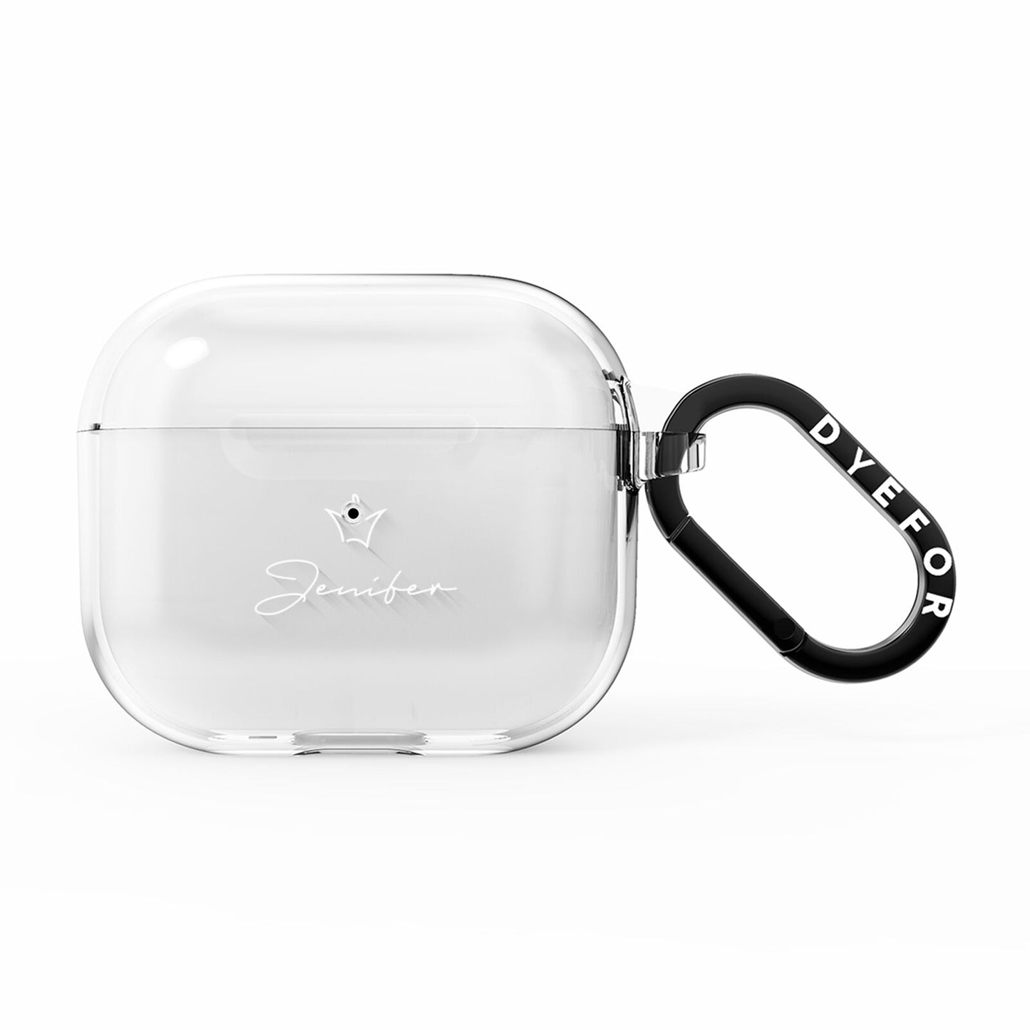 Personalised White Text Transparent AirPods Clear Case 3rd Gen