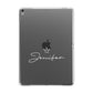 Personalised White Text Transparent Apple iPad Grey Case