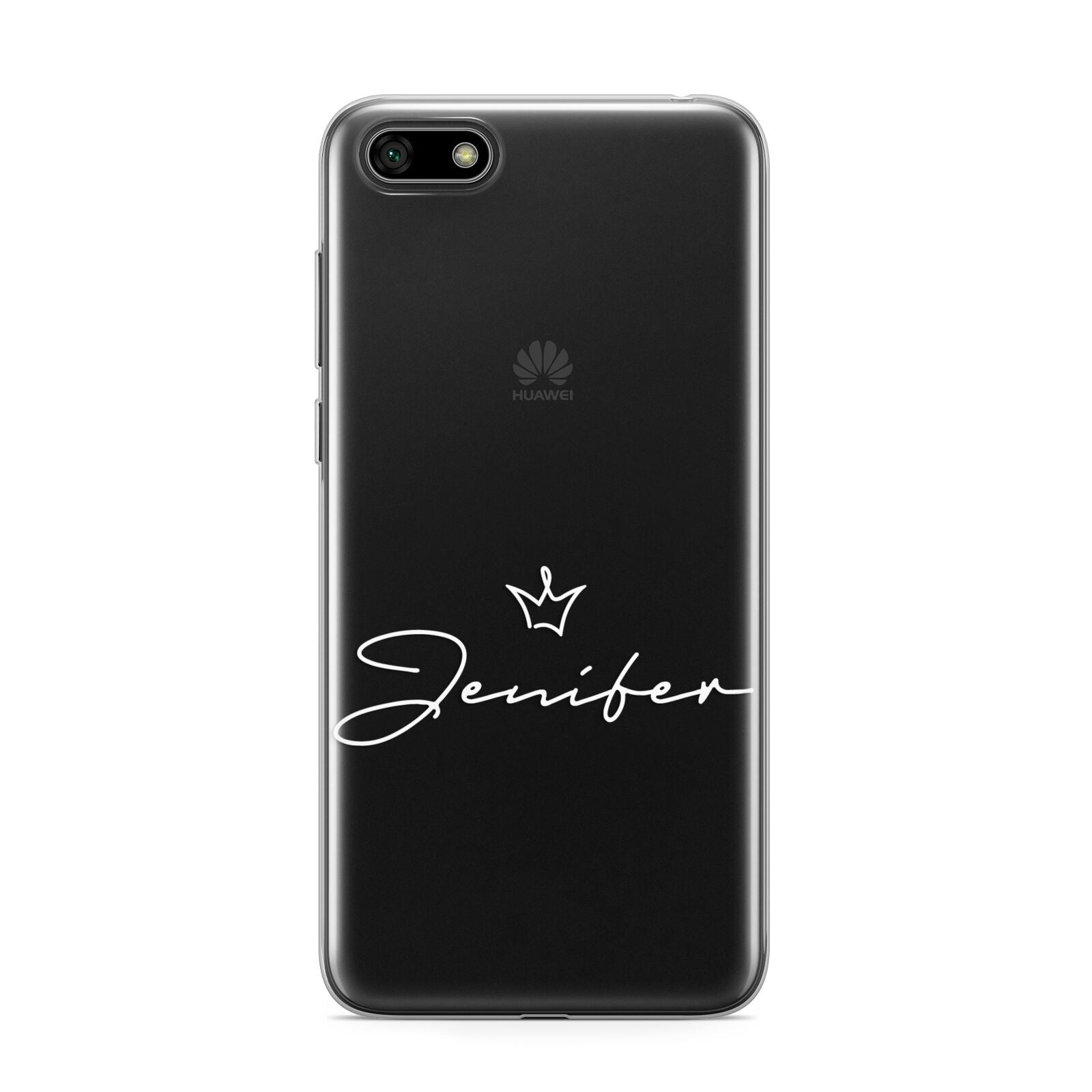Personalised White Text Transparent Huawei Y5 Prime 2018 Phone Case