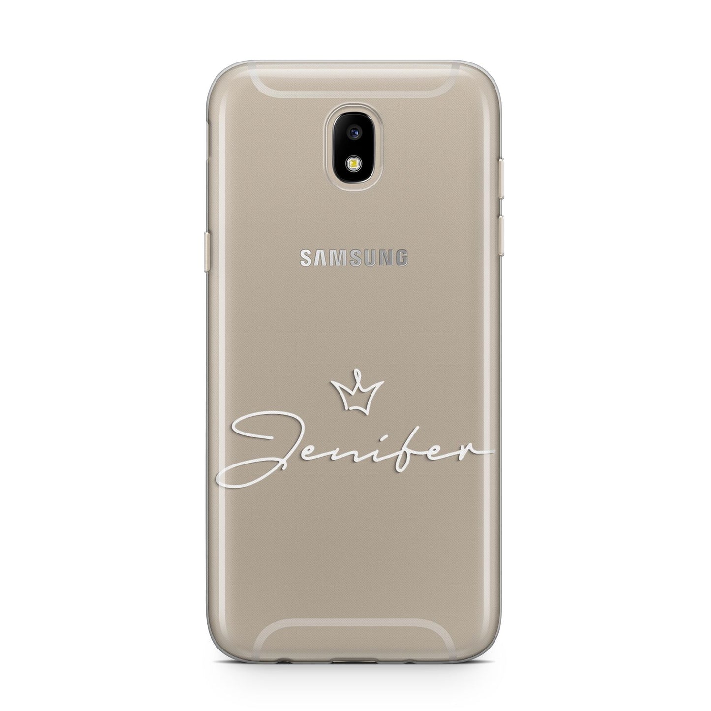Personalised White Text Transparent Samsung J5 2017 Case