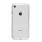 Personalised White Text Transparent iPhone 8 Bumper Case on Silver iPhone
