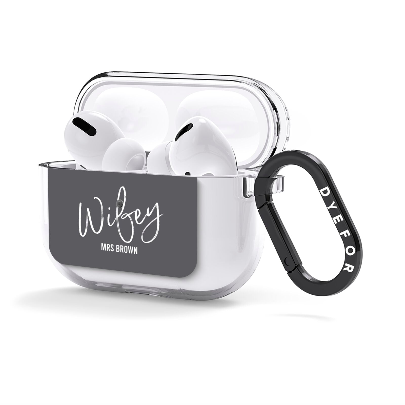 Personalised Wifey AirPods Clear Case 3rd Gen Side Image
