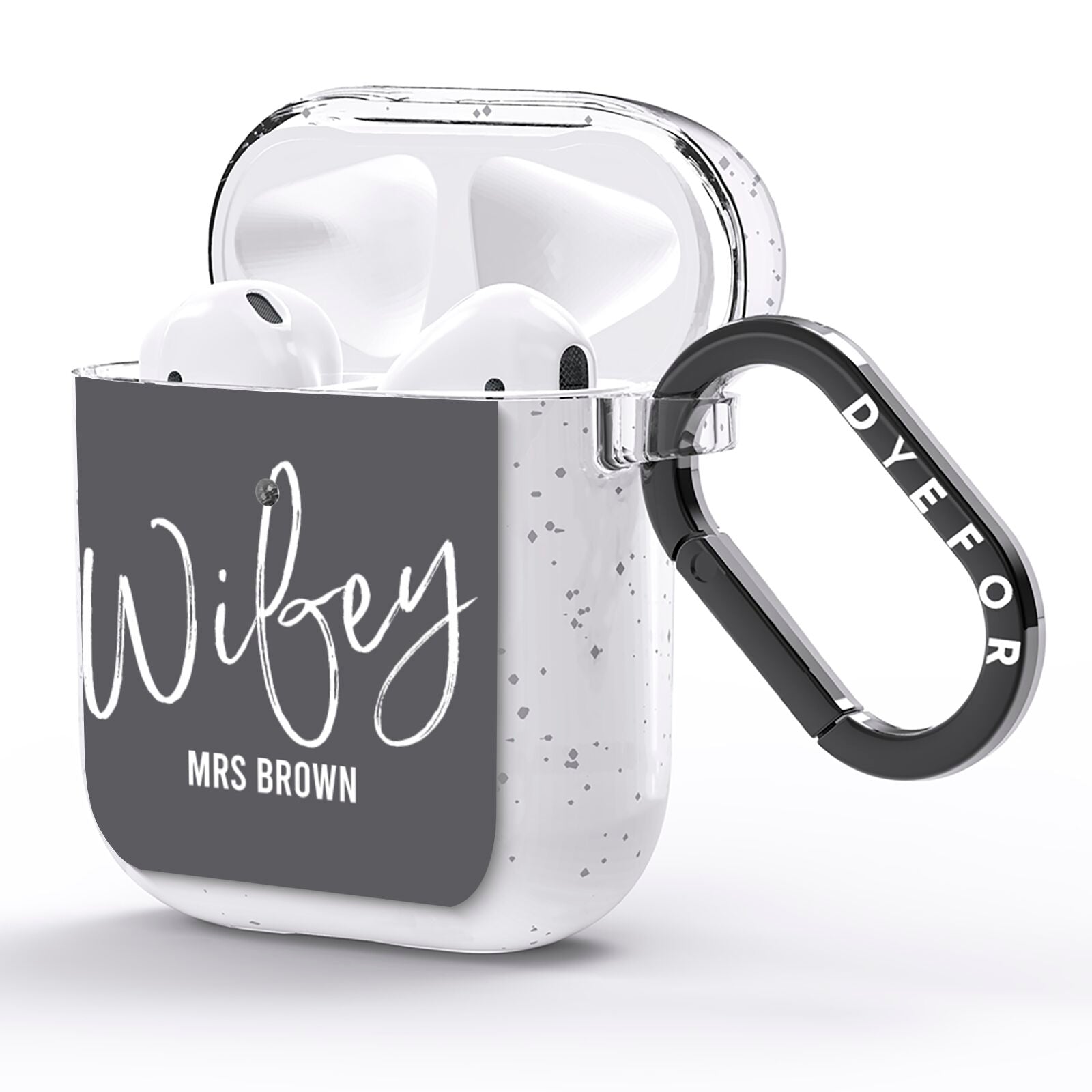 Personalised Wifey AirPods Glitter Case Side Image