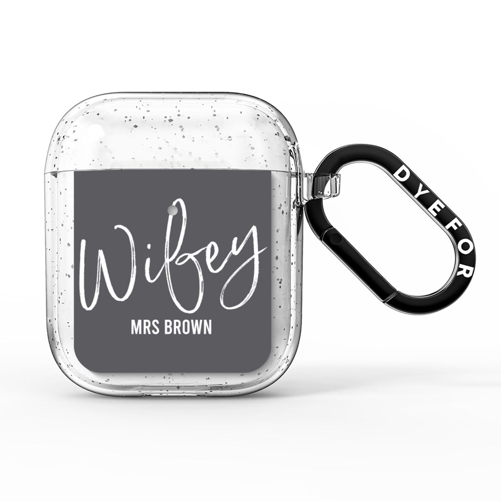 Personalised Wifey AirPods Glitter Case