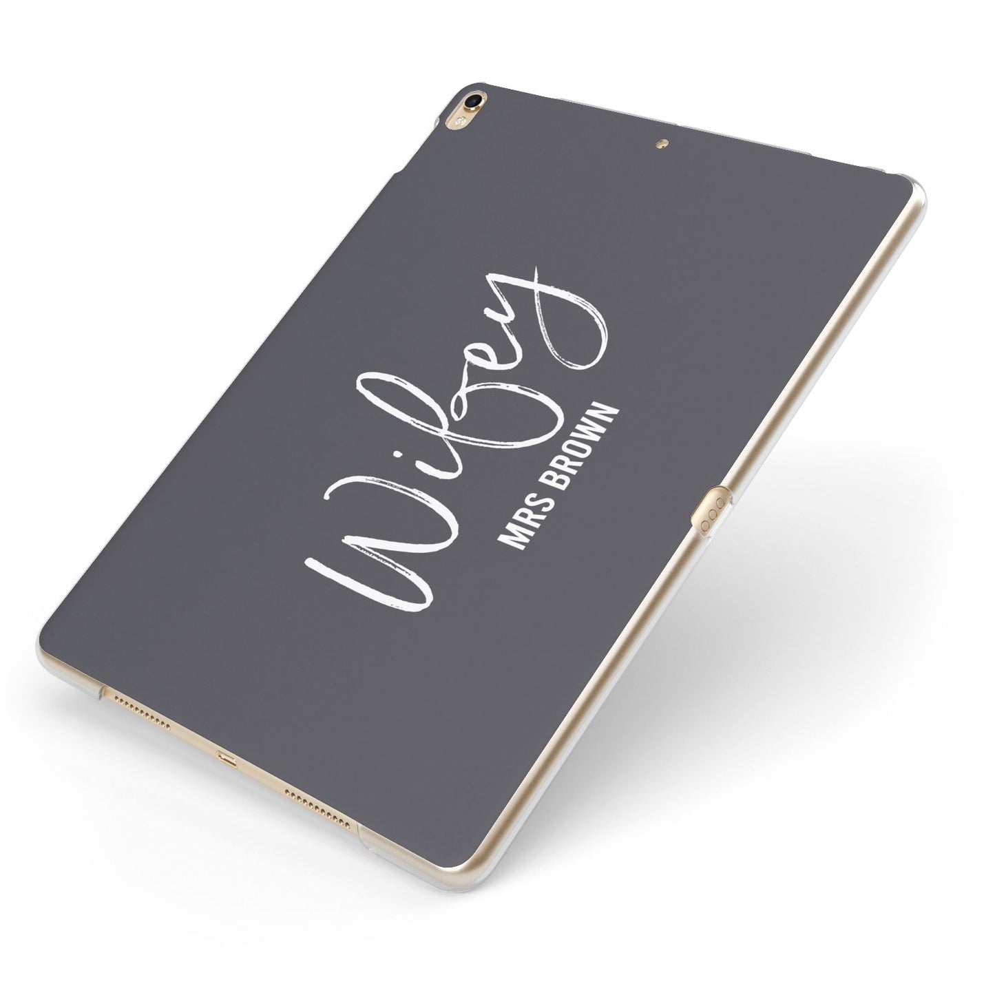 Personalised Wifey Apple iPad Case on Gold iPad Side View