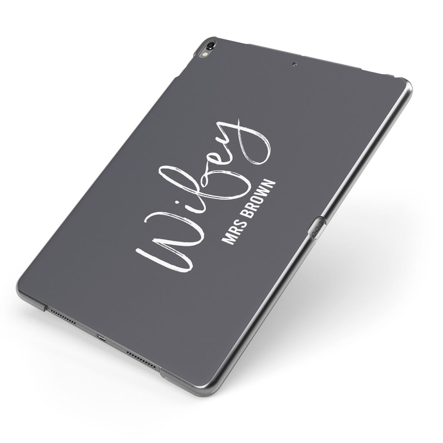 Personalised Wifey Apple iPad Case on Grey iPad Side View
