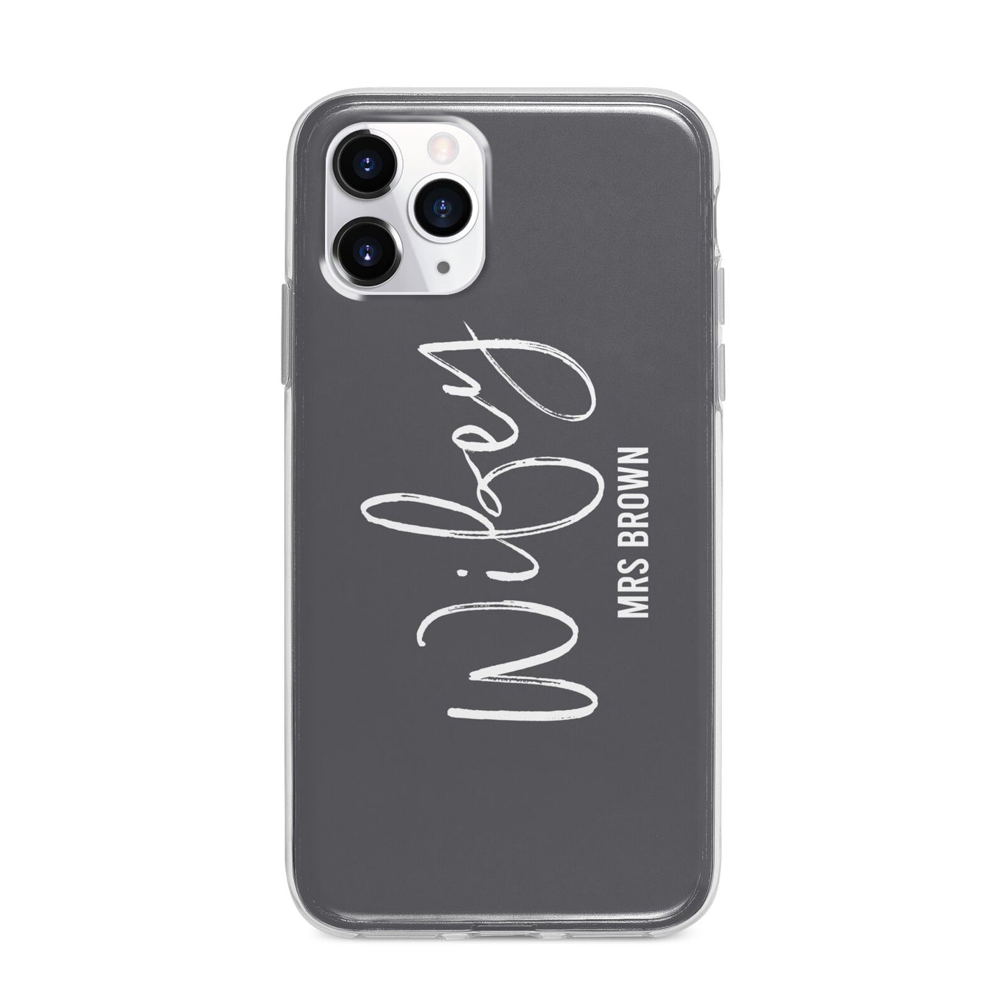 Personalised Wifey Apple iPhone 11 Pro Max in Silver with Bumper Case