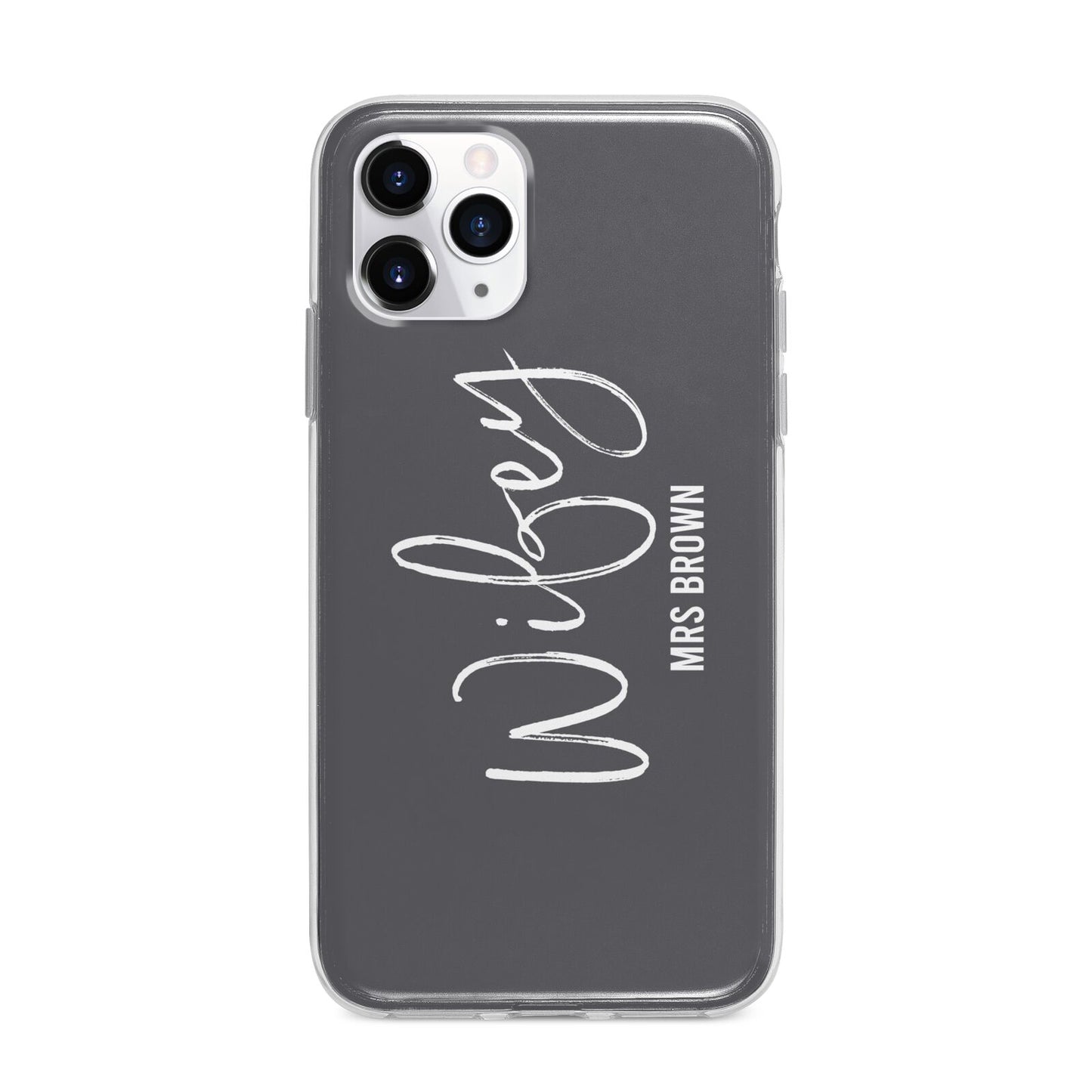Personalised Wifey Apple iPhone 11 Pro in Silver with Bumper Case