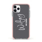 Personalised Wifey Apple iPhone 11 Pro in Silver with Pink Impact Case