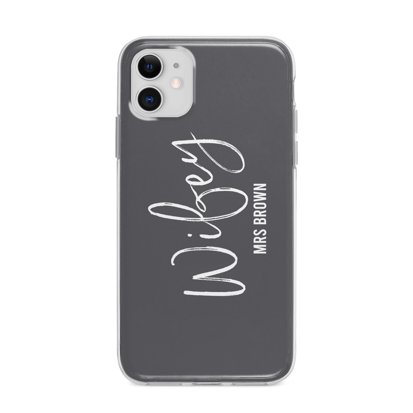 Personalised Wifey Apple iPhone 11 in White with Bumper Case