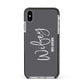 Personalised Wifey Apple iPhone Xs Max Impact Case Black Edge on Silver Phone