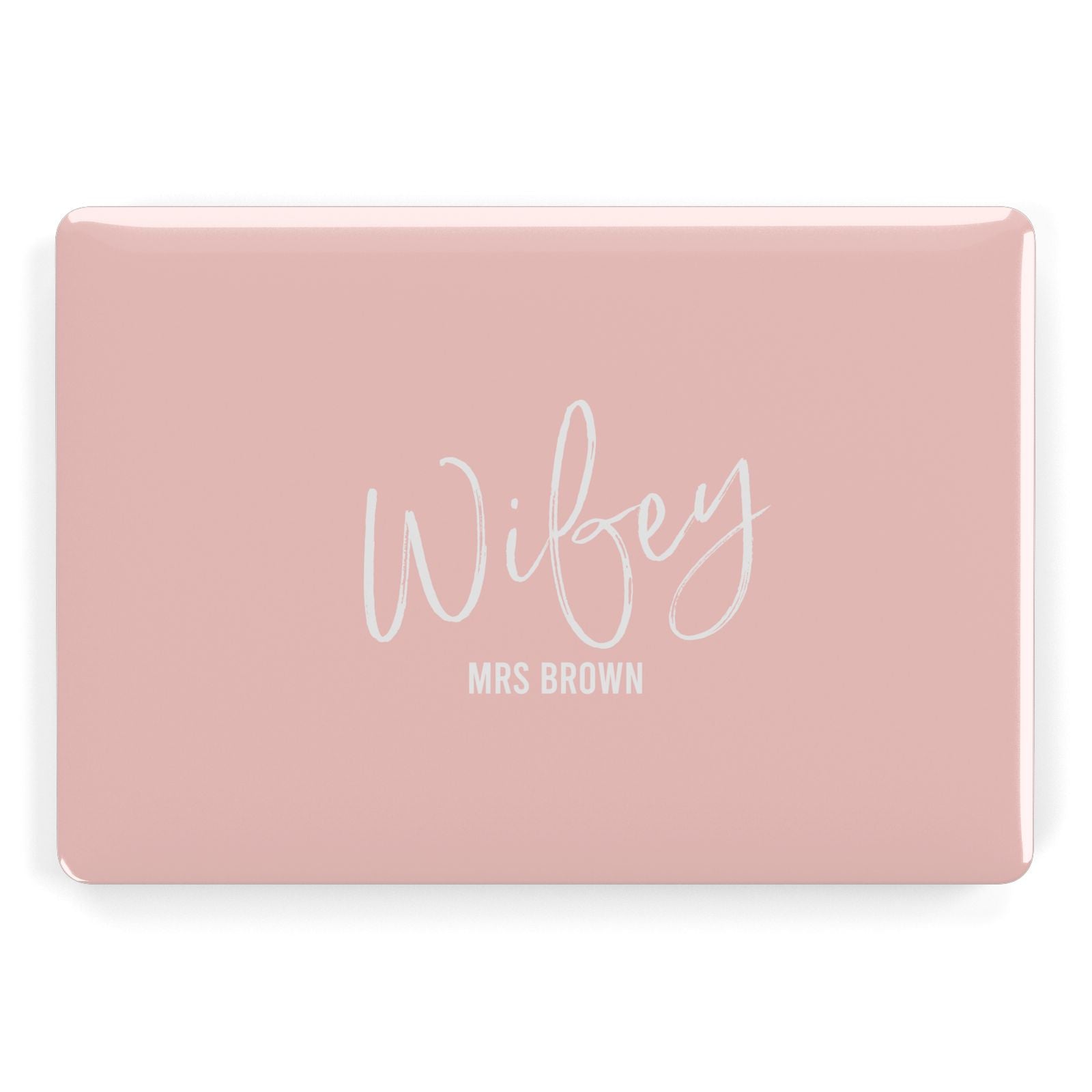 Personalised Wifey Pink Apple MacBook Case